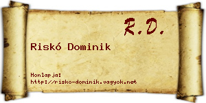 Riskó Dominik névjegykártya